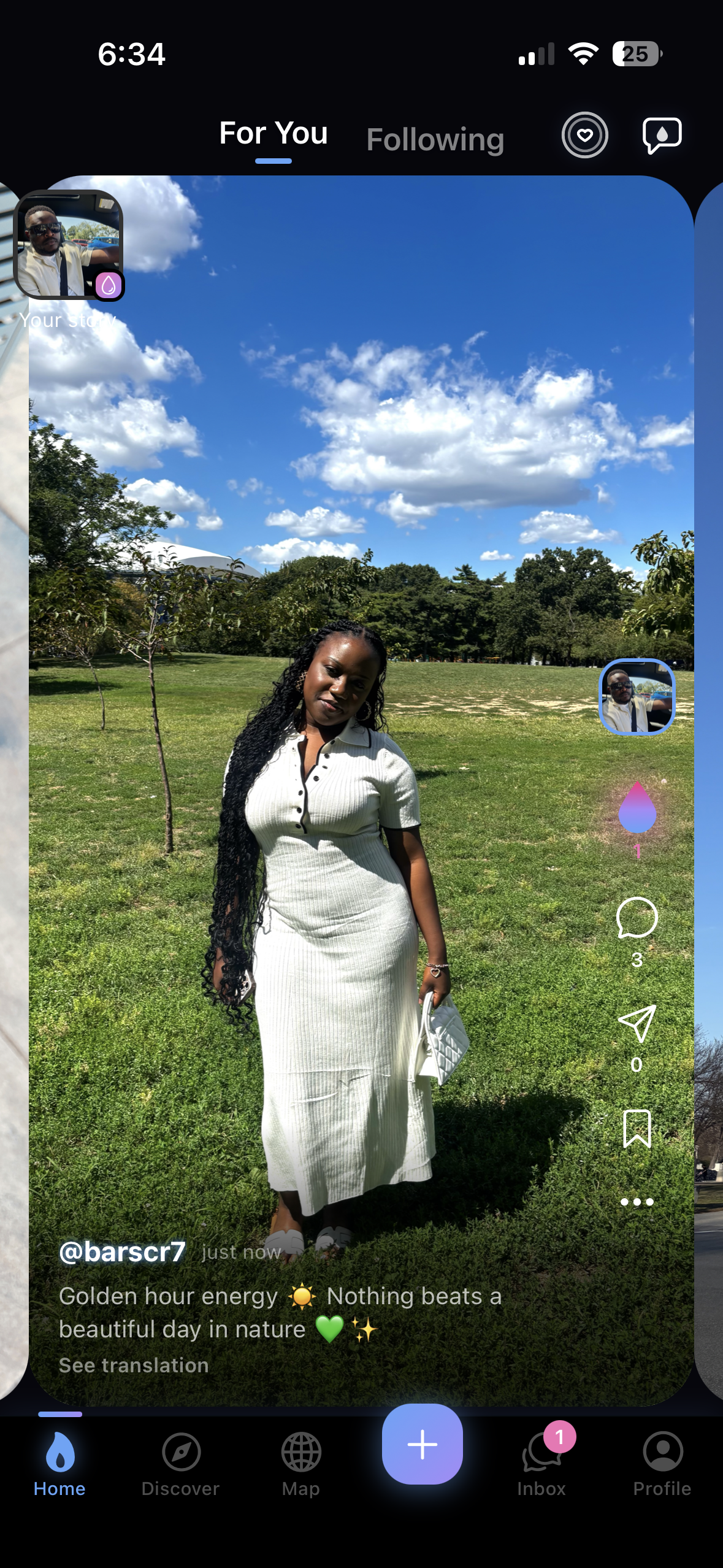 Swypi feed showing a creator's post in the For You tab